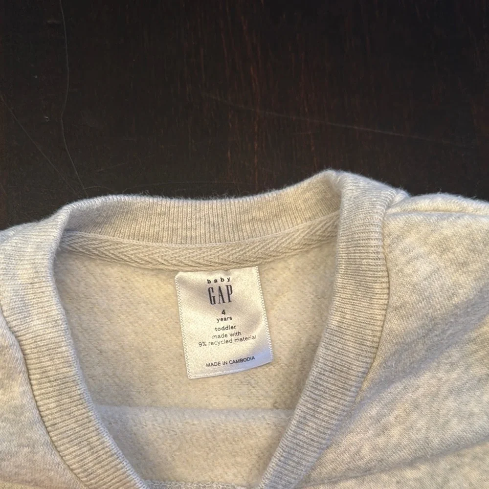 GAP Gray Crewneck Sweatshirt with Heart Detail